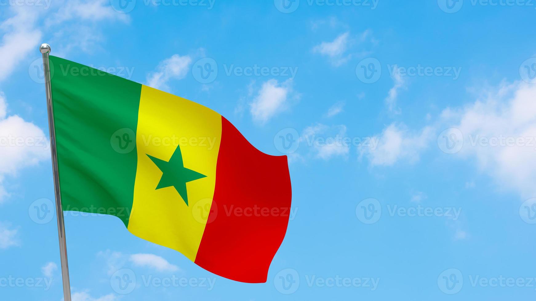 Senegal flag on pole photo