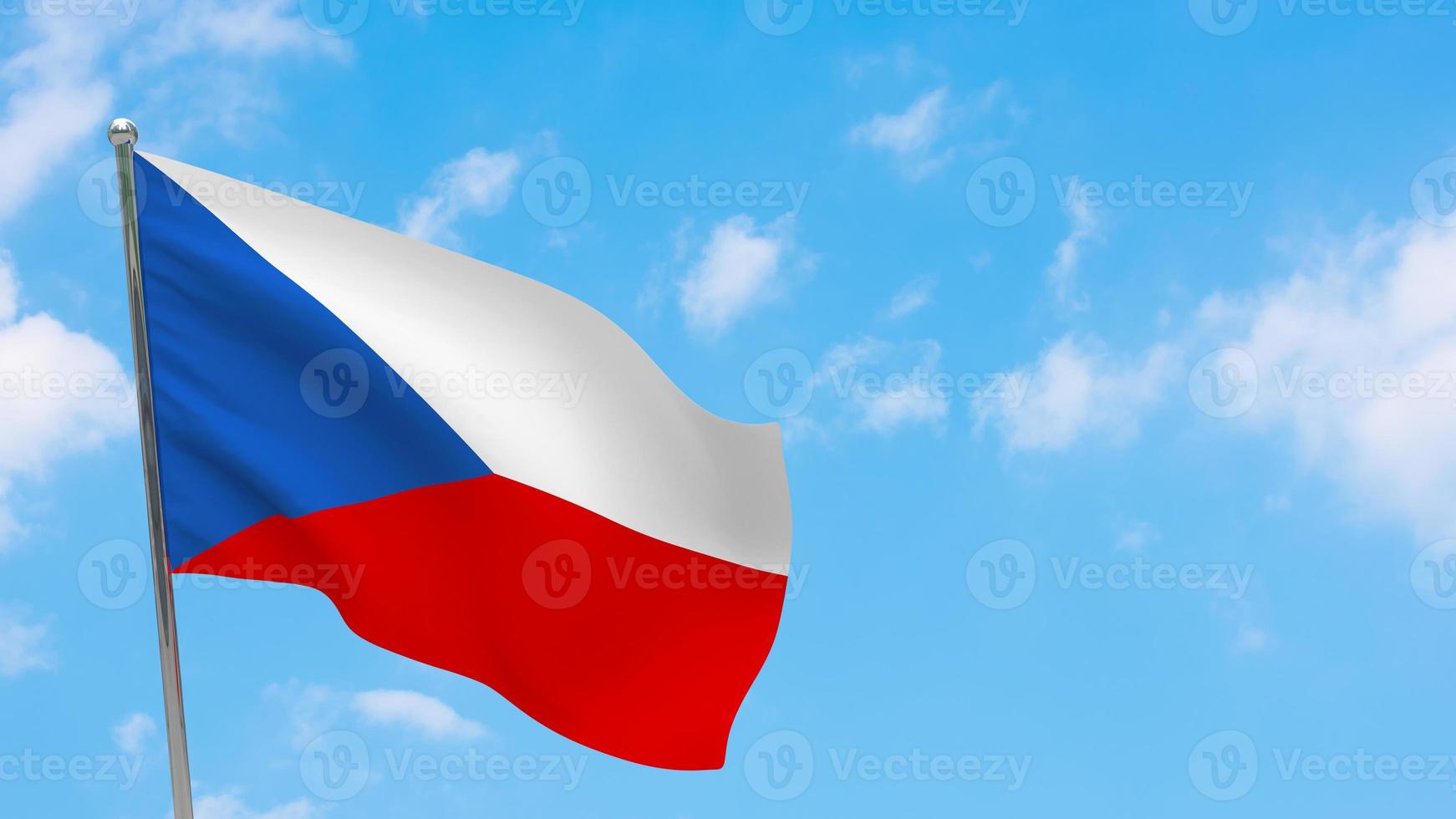 Czech Republic flag on pole photo