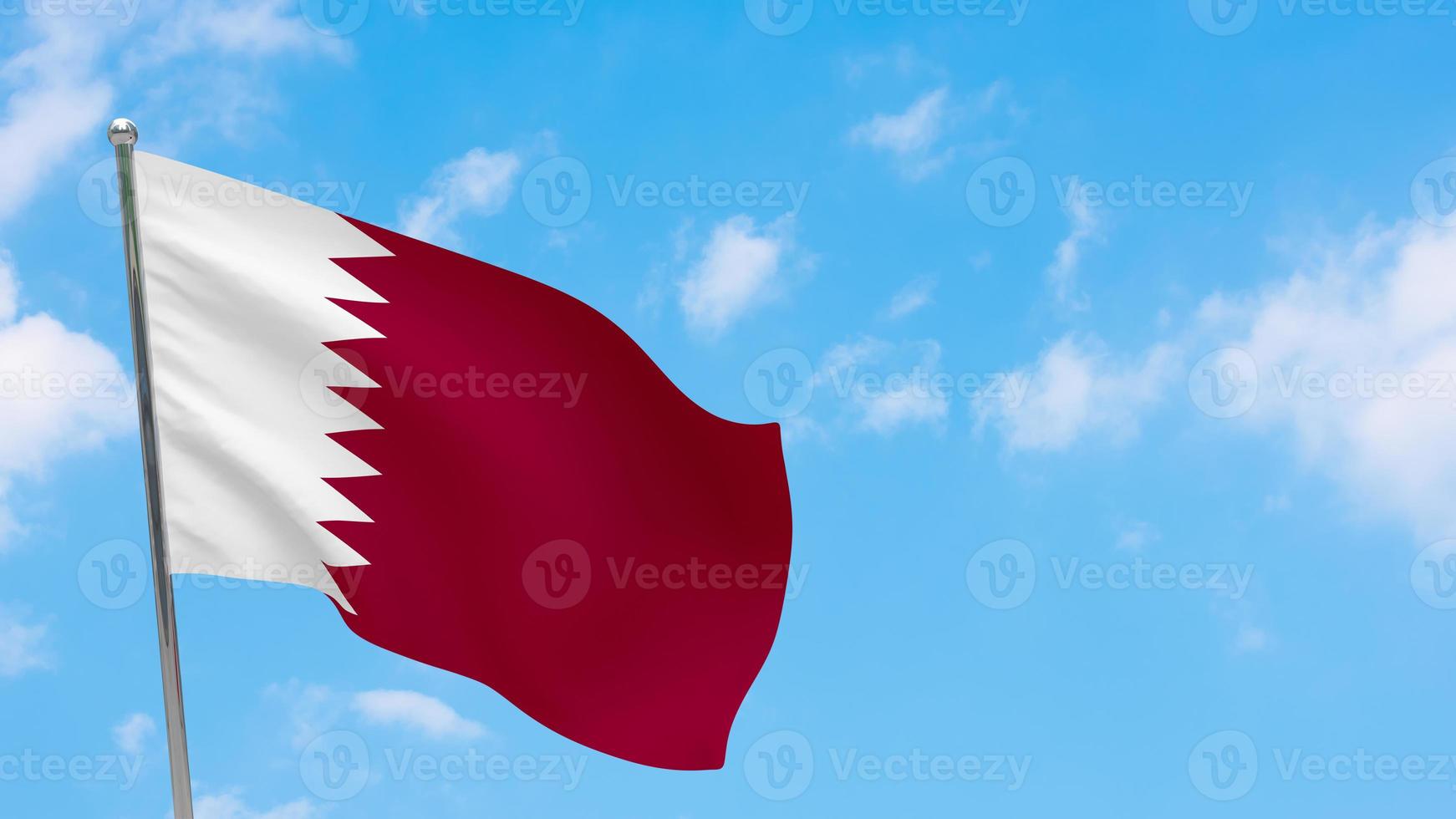 Qatar flag on pole photo