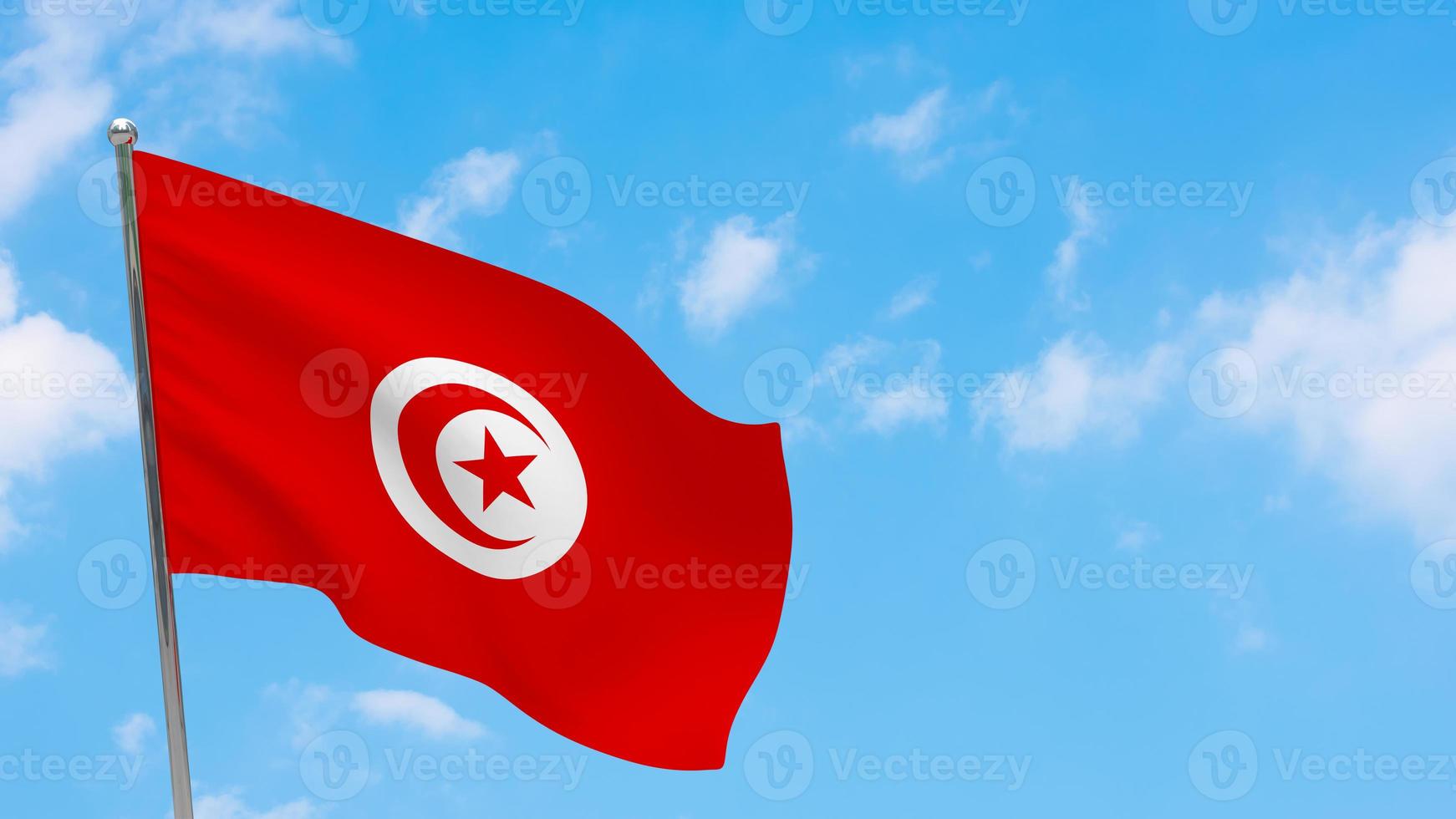 Tunisia flag on pole photo
