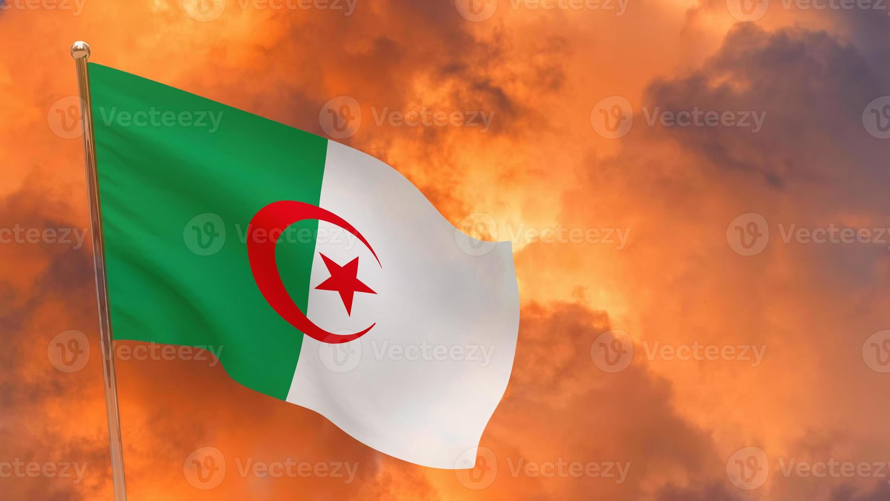 algeria flag on pole photo