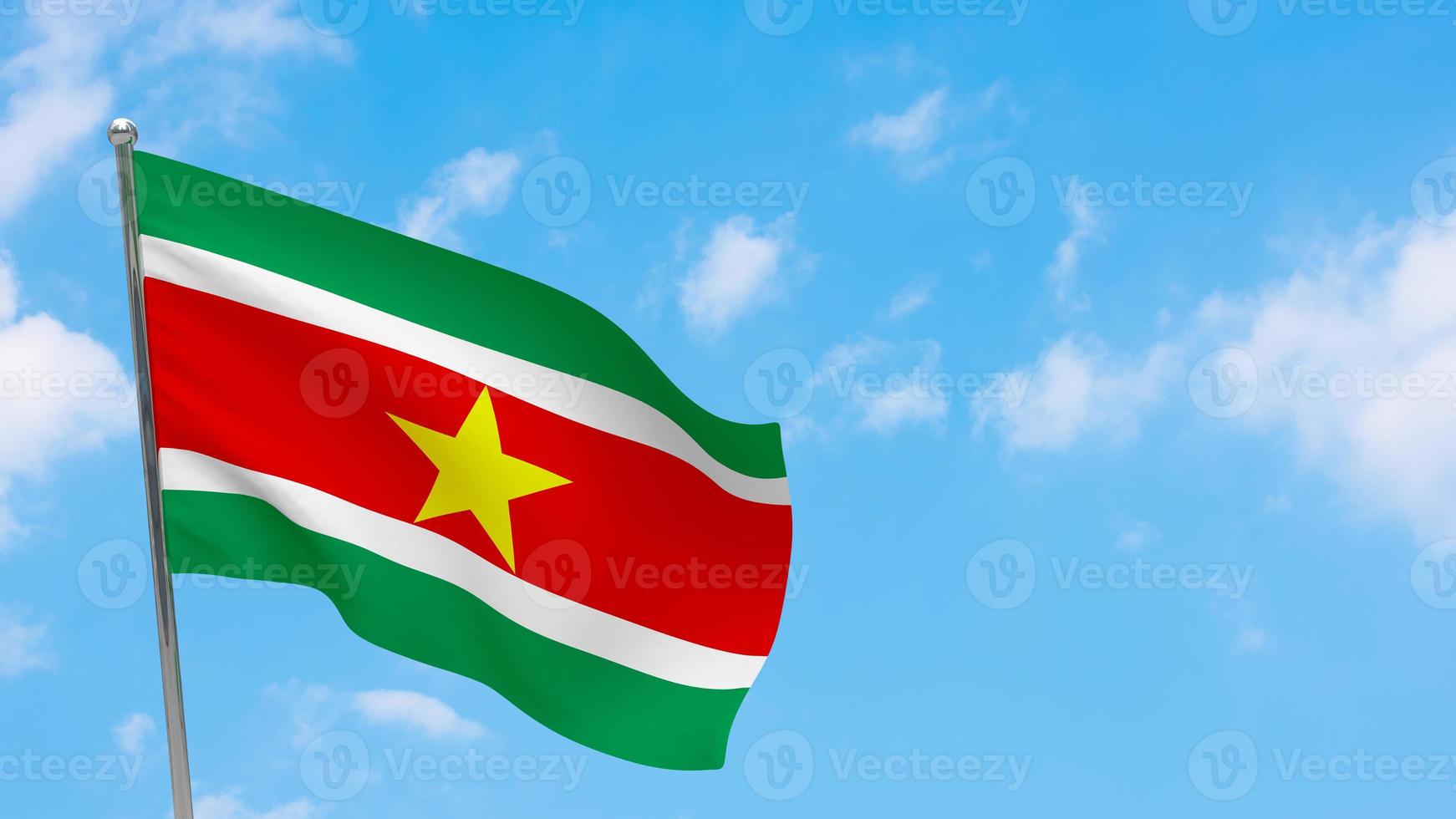 Suriname flag on pole photo