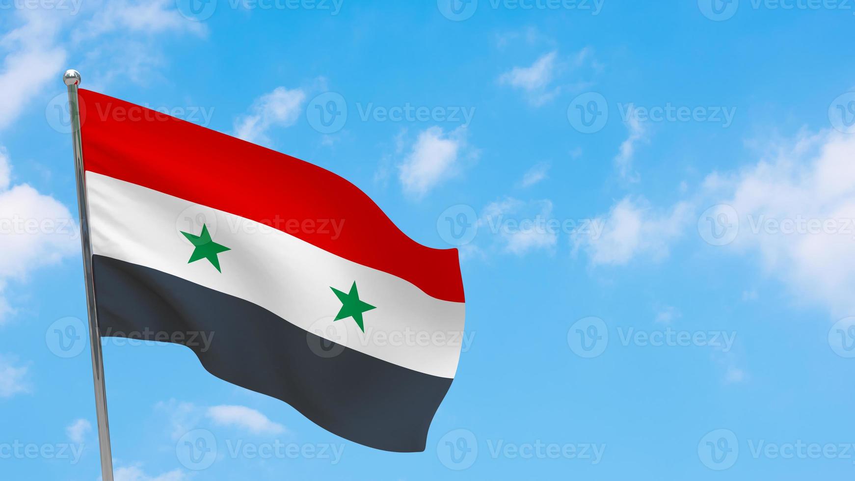 syria flag on pole photo