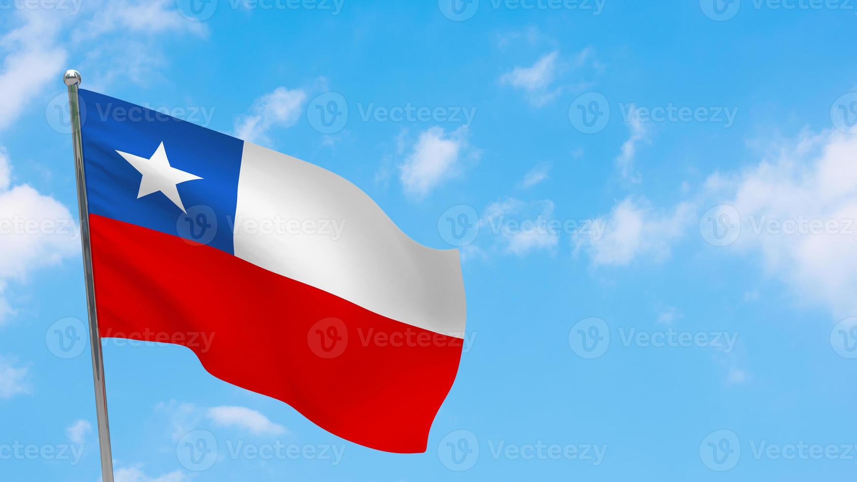 Chile flag on pole photo