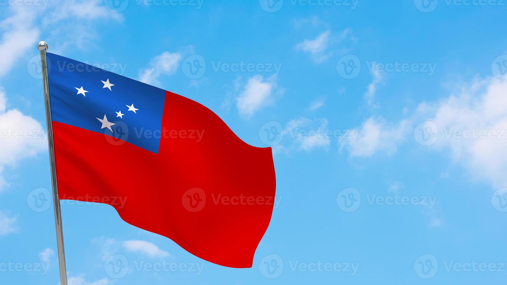 Samoa flag on pole photo