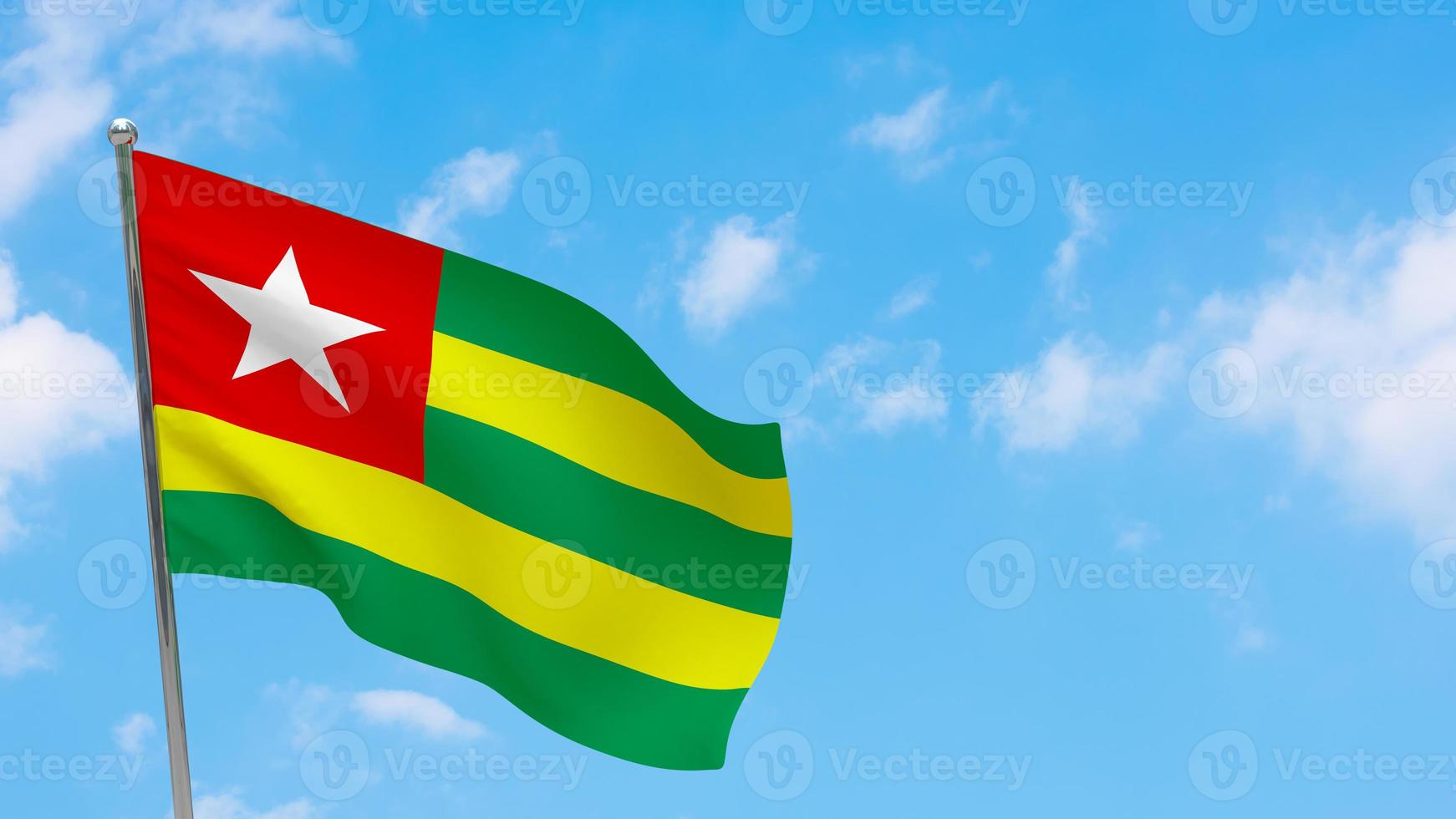 Togo flag on pole photo