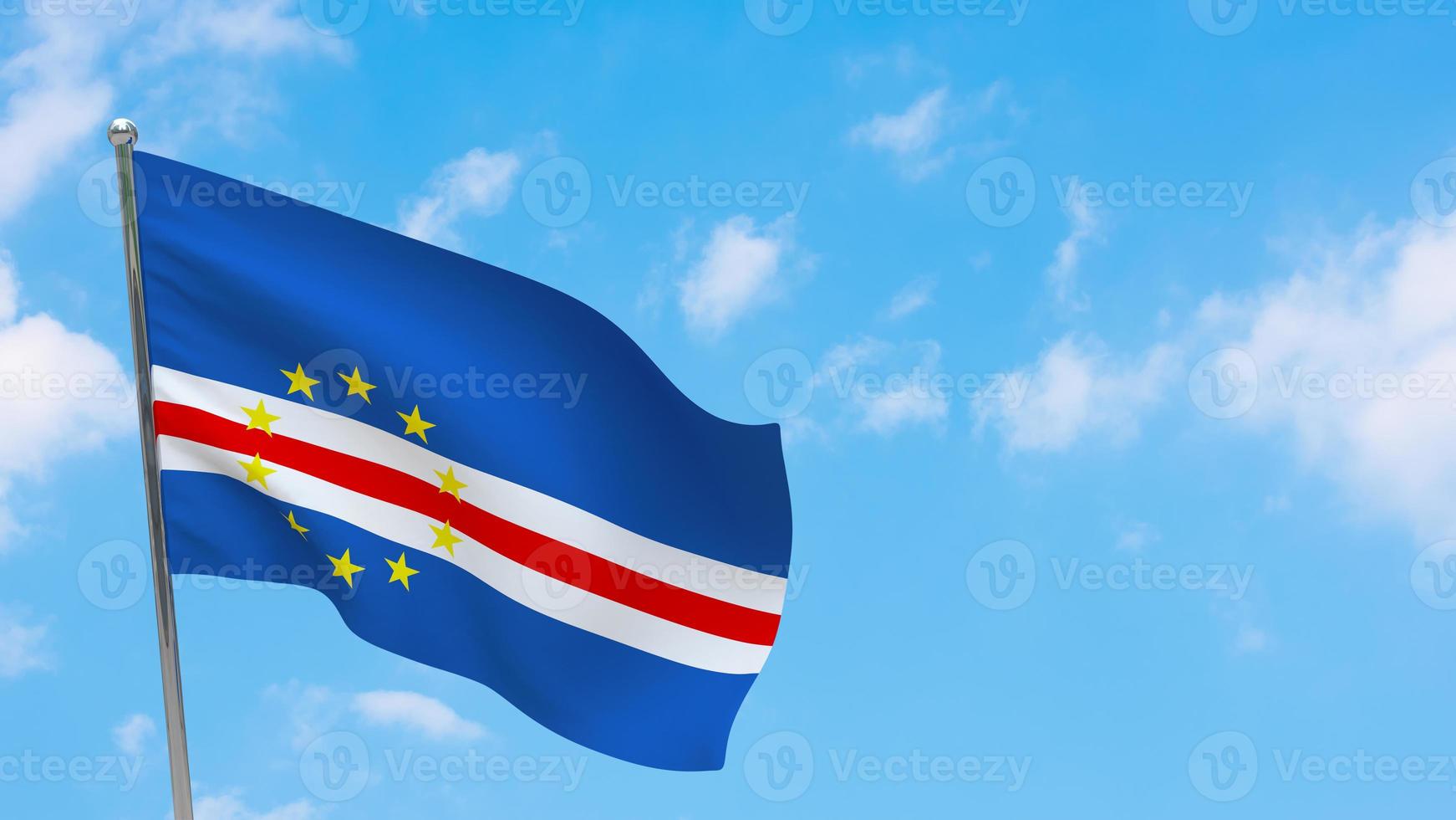 Cape Verde flag on pole photo