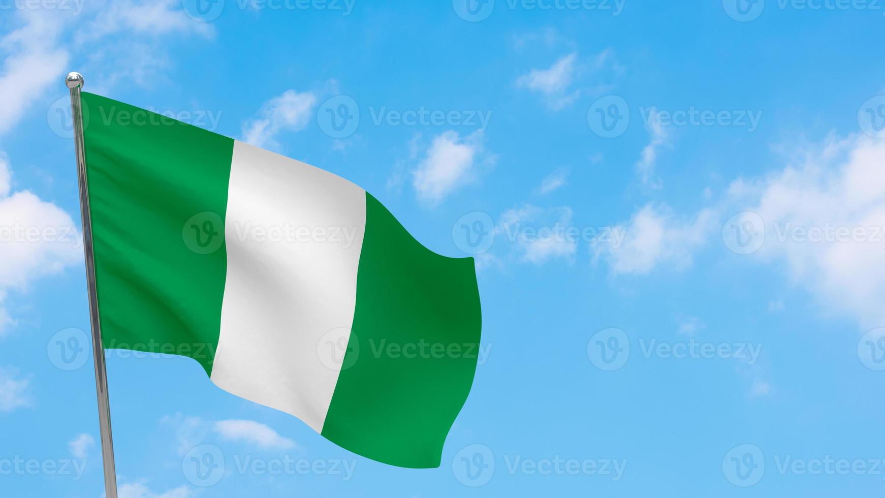 Nigeria flag on pole photo