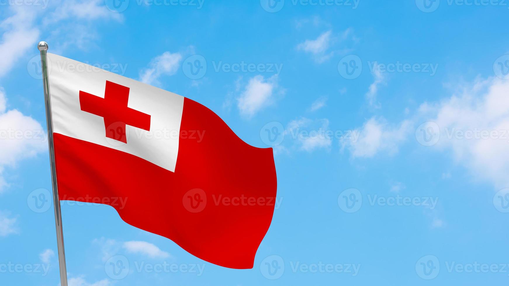 Tonga flag on pole photo
