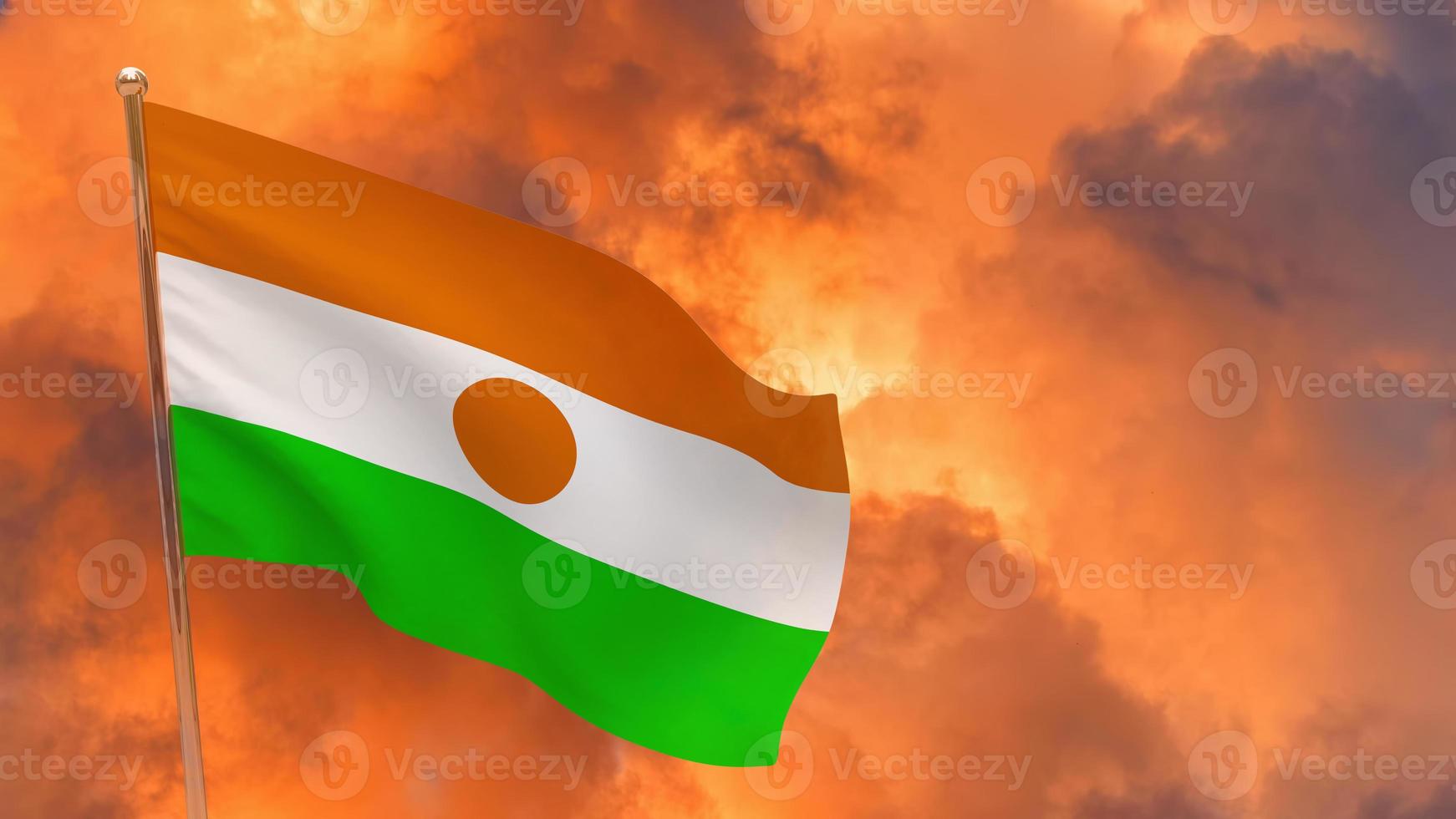 niger flag on pole photo