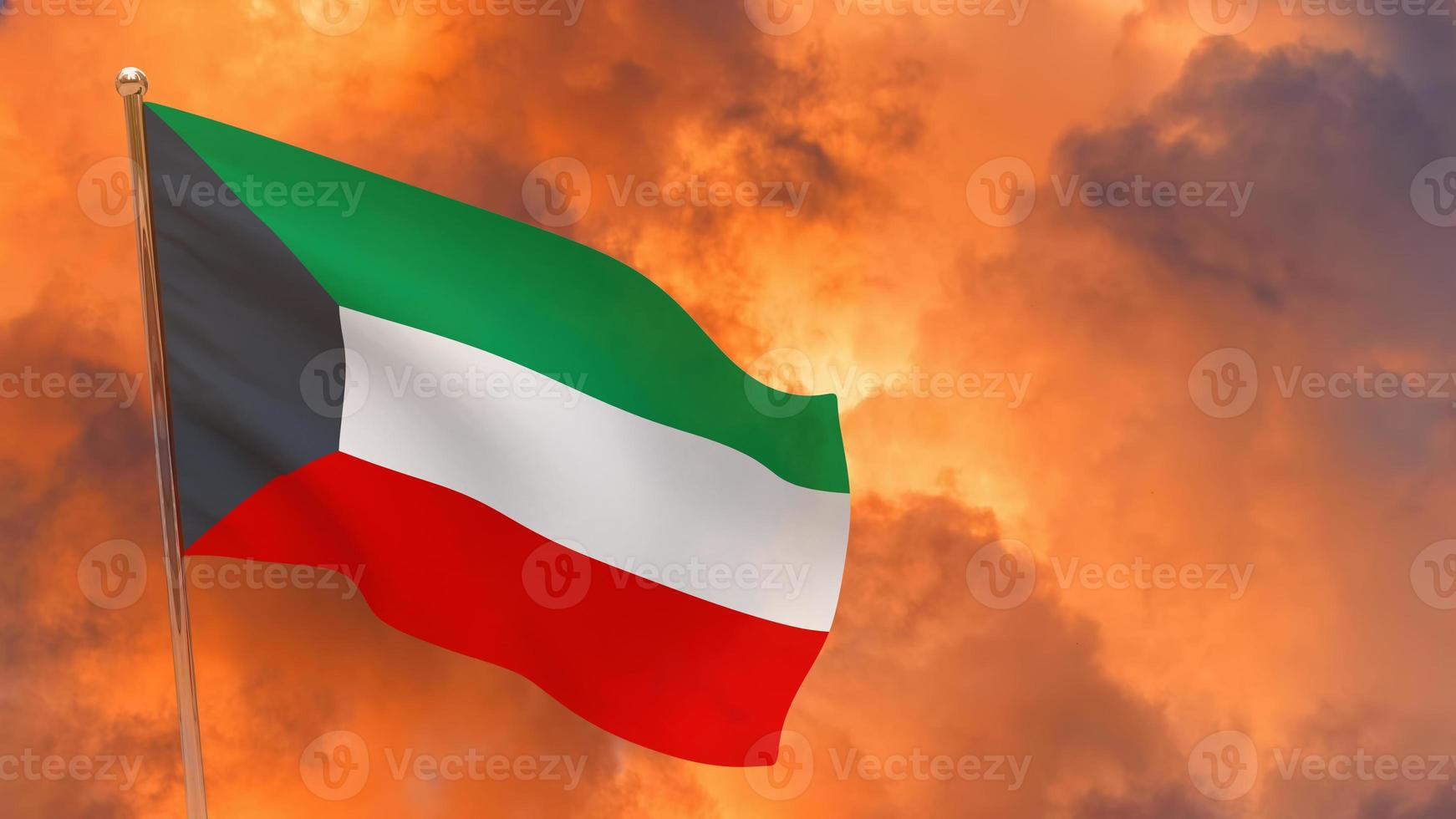 kuwait flag on pole photo