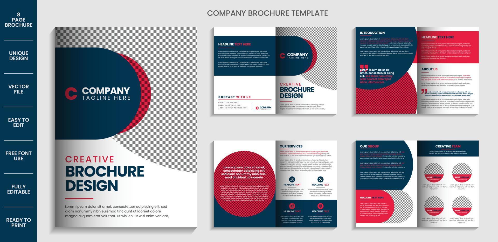perfil de la empresa diseño de plantilla de folleto de varias páginas folleto comercial creativo vector