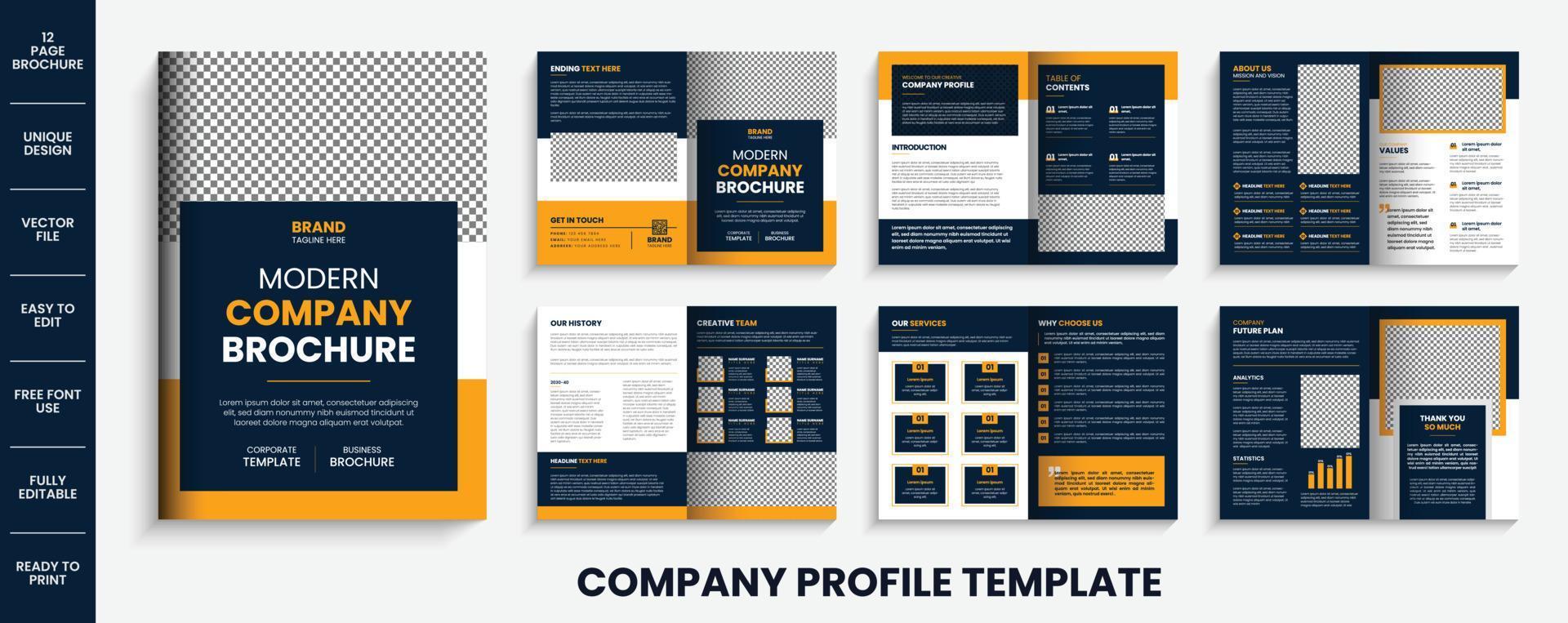 Company profile multipage brochure template design creative business brochure vector