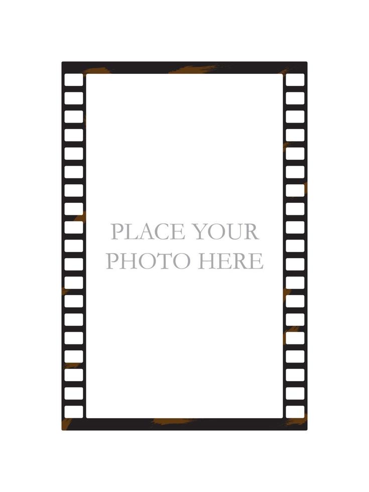Photo frame in the form of a film frame. Movie frame background with