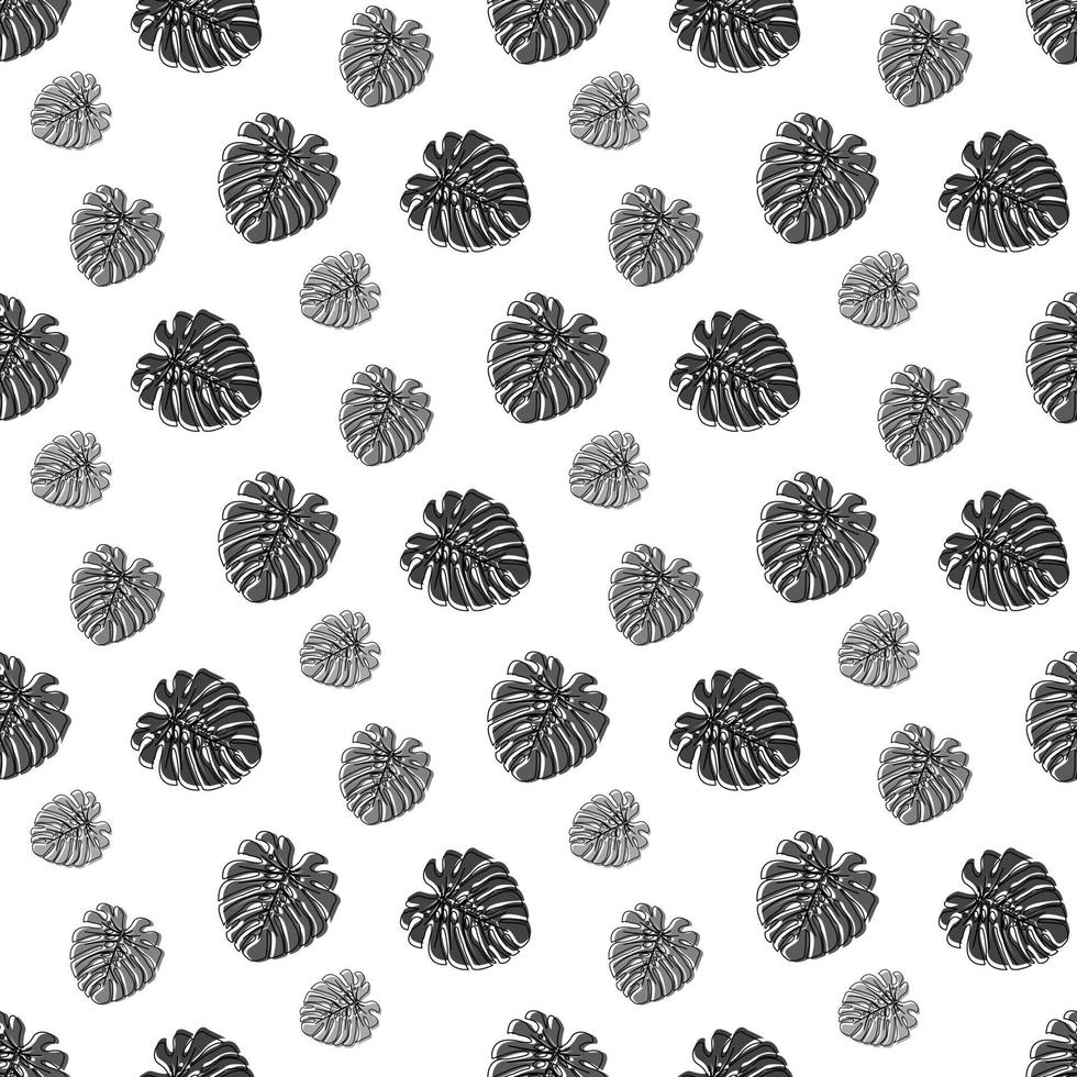 Monstera Deliciosa Leaf Seamless Pattern. Perfect for Textile, Fabric, Background, Print. Vector illustration