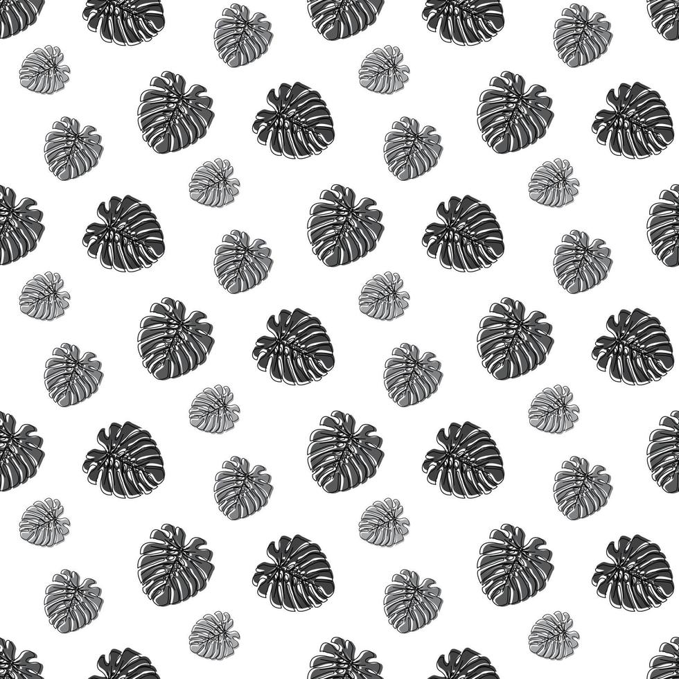 Monstera Deliciosa Leaf Seamless Pattern. Perfect for Textile, Fabric, Background, Print. Vector illustration