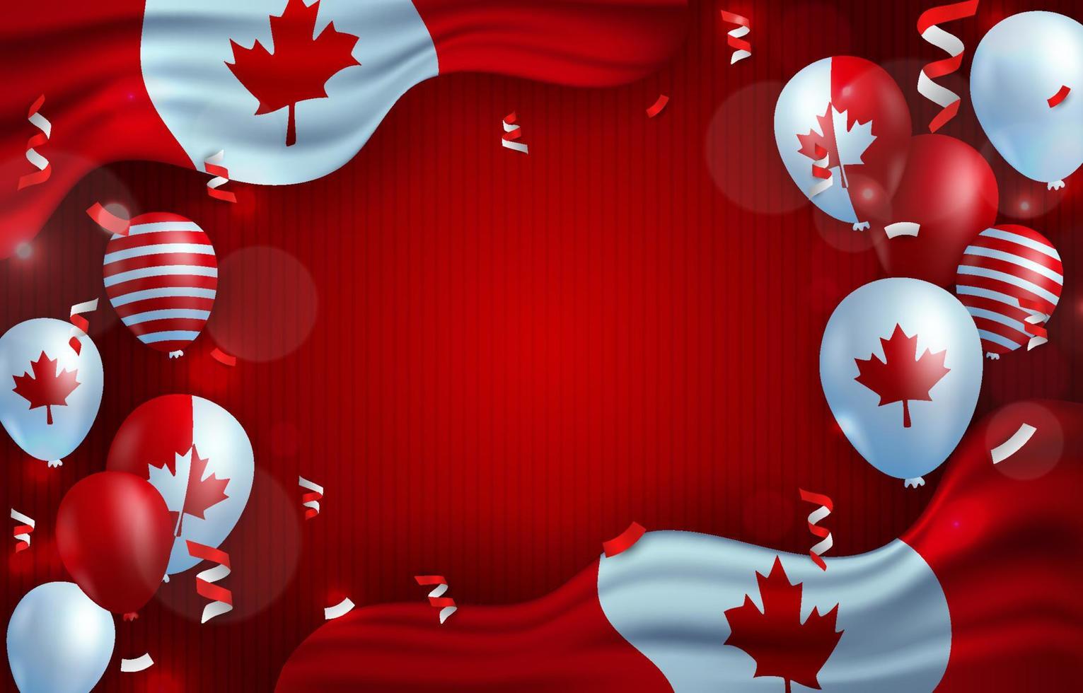 fondo realista del día de canadá de la bandera vector