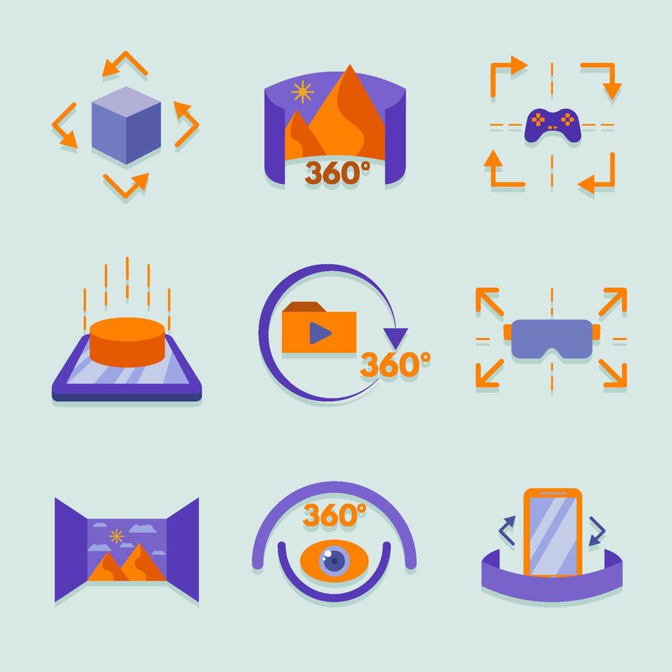 Set of 360 Technology Icon vector
