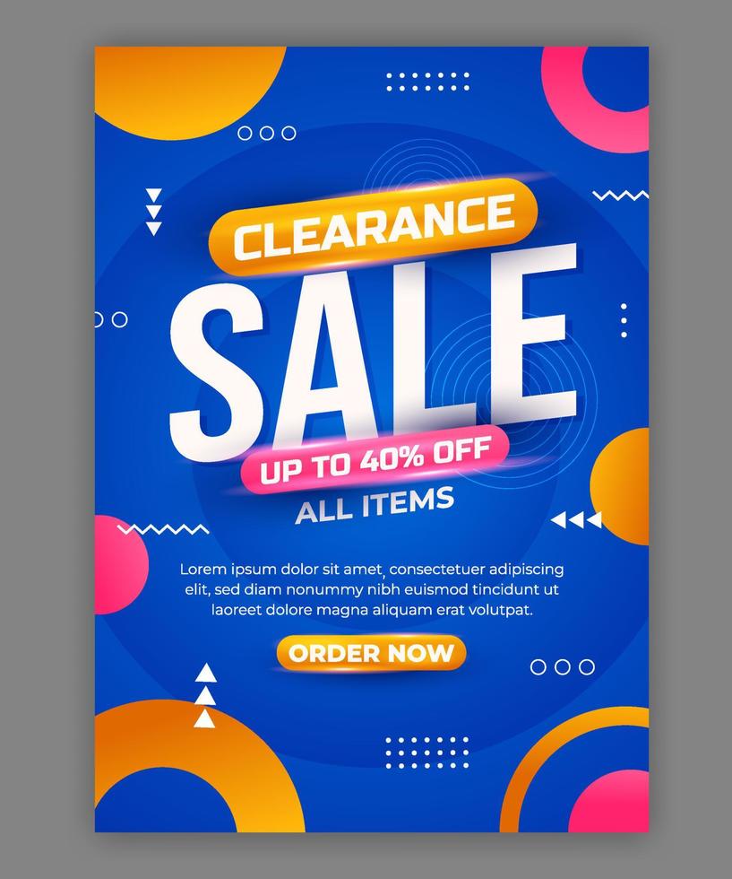 Clearance Sale Gradient Modern Poster Template vector