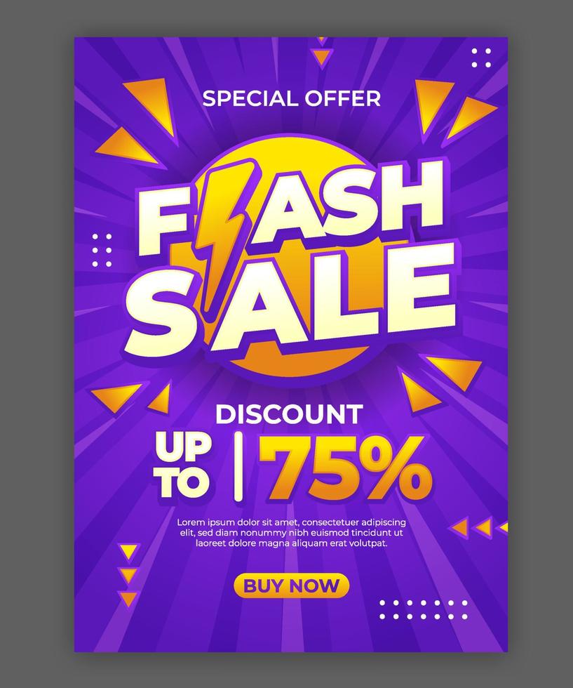 Flash Sale Modern Poster Template vector