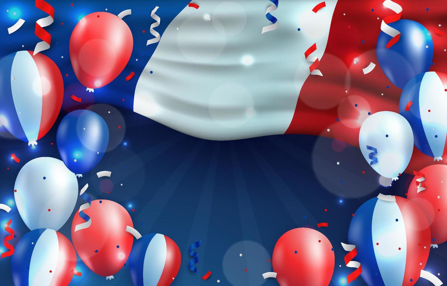 Realistic Bastille Day Flag Background vector