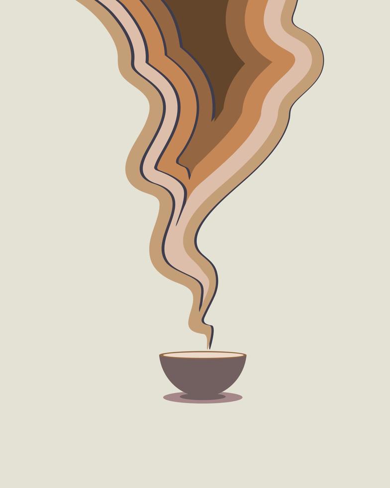 concepto de corte de papel de café servido vector