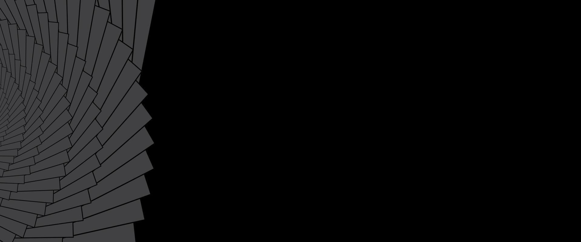 diseño de banner mínimo abstracto con espacio para texto sobre fondo negro. diseño geométrico para el encabezado del sitio web. ilustración vectorial vector