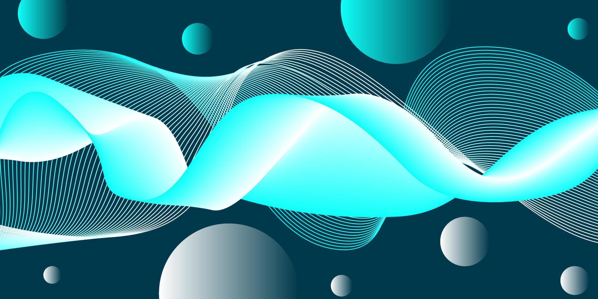 Abstract background. A wave made with the blend tool. Stylish background in turquoise colors. Resonance. Vector illustration