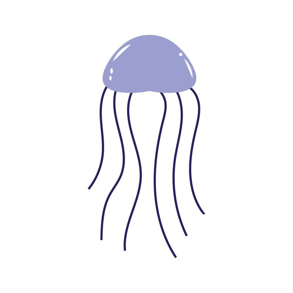 cute jelly fish Vector icon design illustration Template