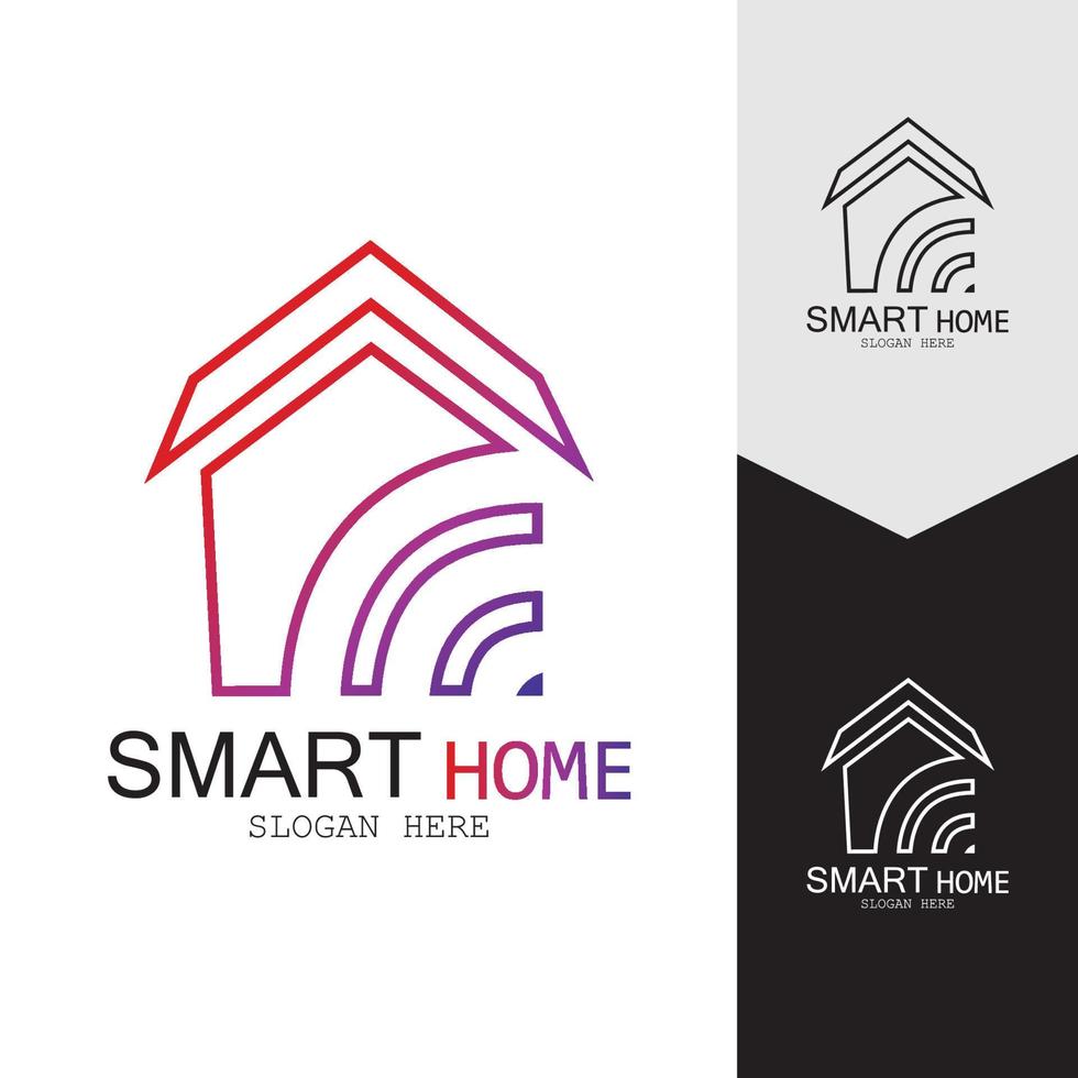 Wifi House Vector Logo.Smart City Tech Icon Vector. City Net Logo Concept Vector