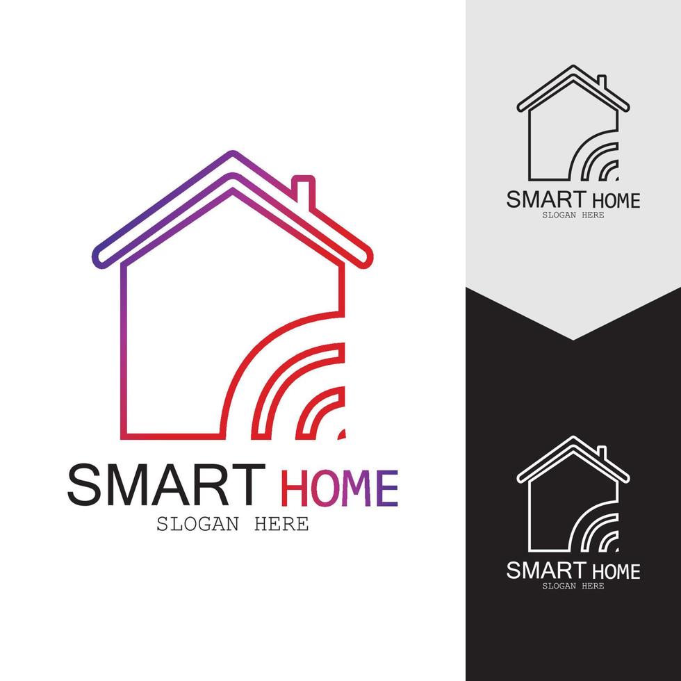 Wifi House Vector Logo.Smart City Tech Icon Vector. City Net Logo Concept Vector