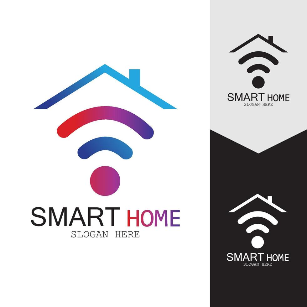 wifi house vector logo.smart city tech icon vector. vector de concepto de logotipo de red de ciudad