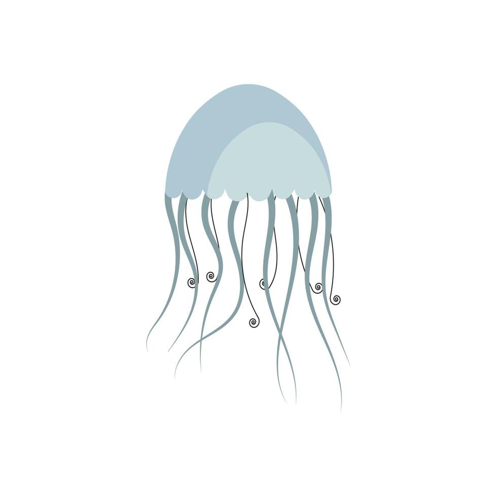 cute jelly fish Vector icon design illustration Template