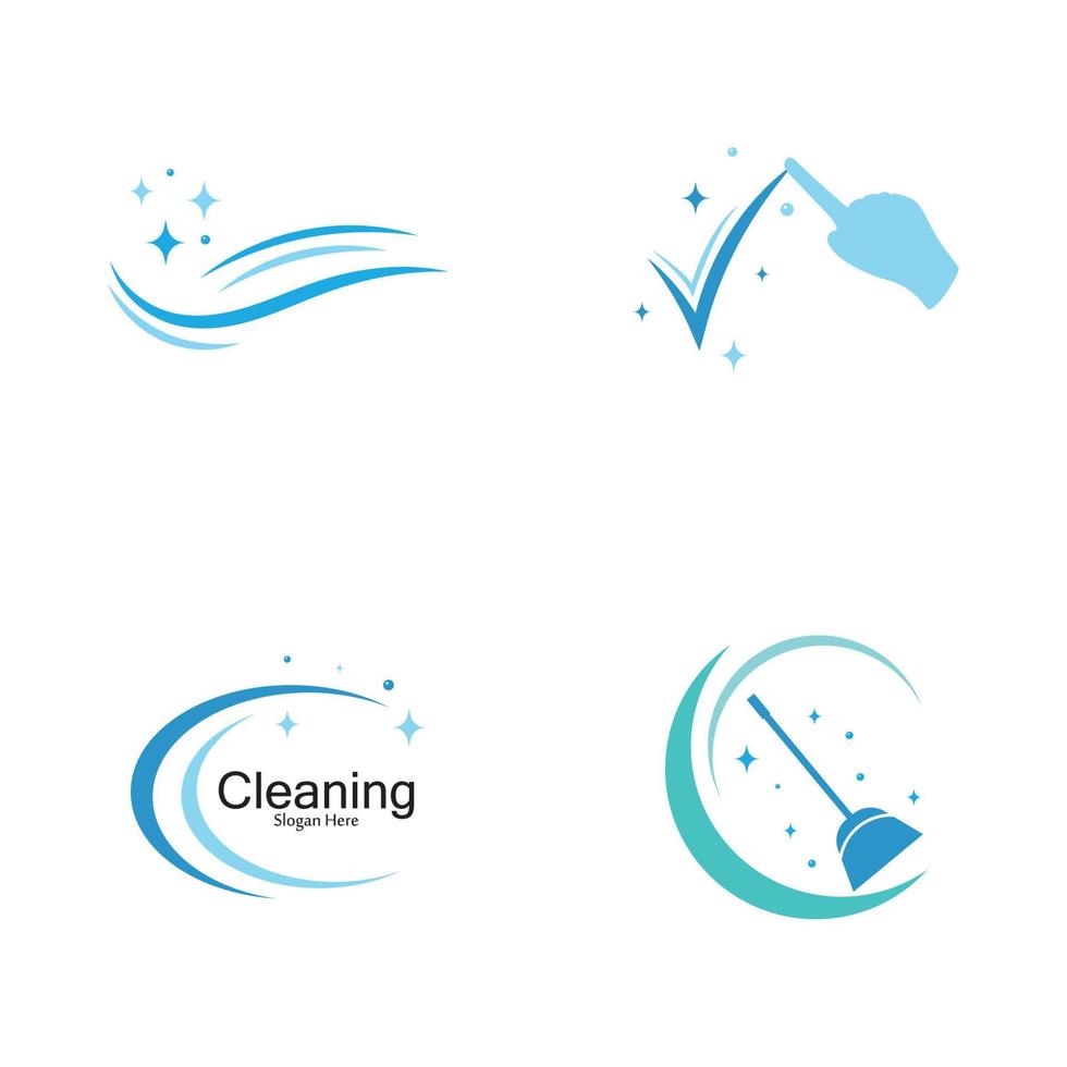 plantilla de vector de ilustración de logotipo y símbolo de limpieza