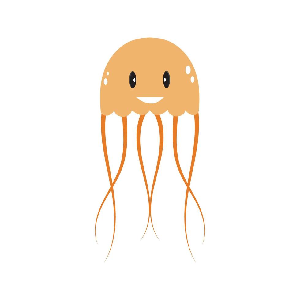 plantilla de ilustración de diseño de icono de vector de medusas lindas