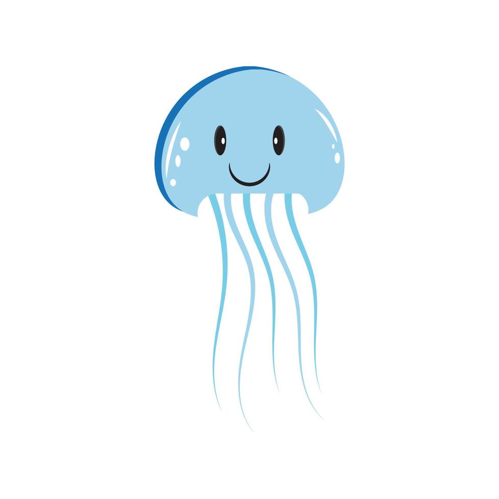 cute jelly fish Vector icon design illustration Template