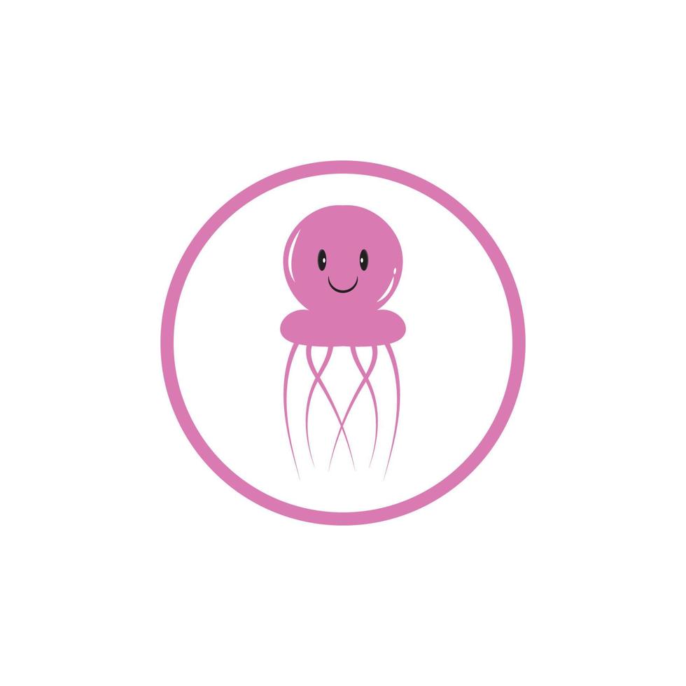 cute jelly fish Vector icon design illustration Template
