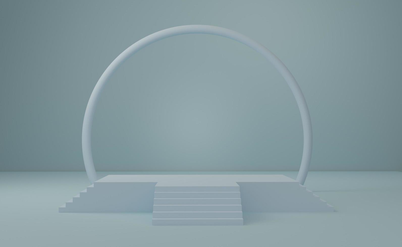 Podium empty with geometric shapes in gray pastel composition for modern stage display and minimalist mockup ,abstract showcase background ,Concept 3d illustration or 3d render photo