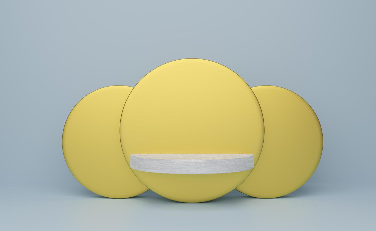 Podium empty with geometric shapes  in sky blue pastel composition for modern stage display and minimalist mockup ,abstract showcase background ,Concept 3d illustration or 3d render photo