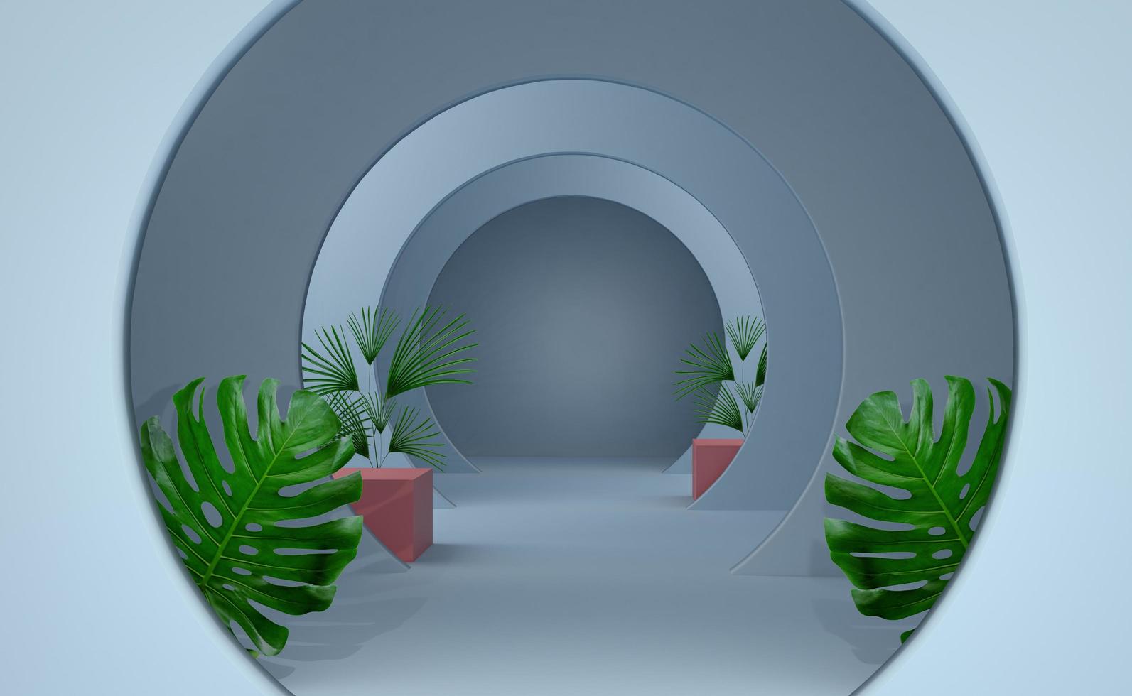 Podium with geometric shapes empty in sky blue pastel composition for modern stage display and minimalist mockup ,abstract showcase background ,Concept 3d illustration or 3d render photo