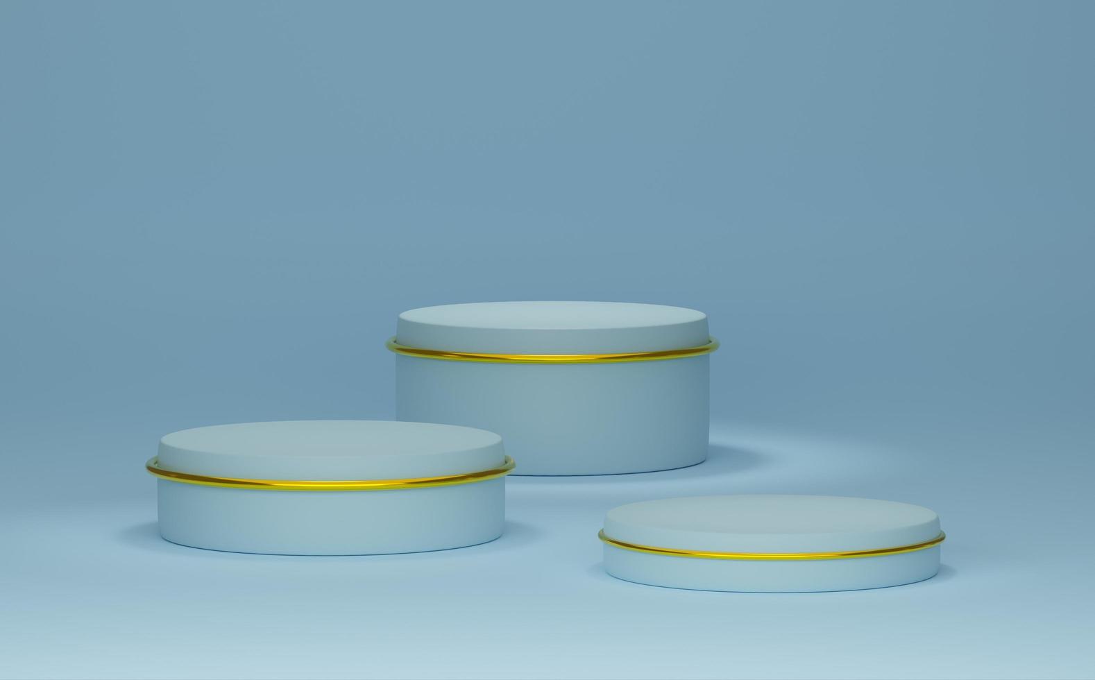 Podium empty with geometric shapes  in sky blue pastel composition for modern stage display and minimalist mockup ,abstract showcase background ,Concept 3d illustration or 3d render photo