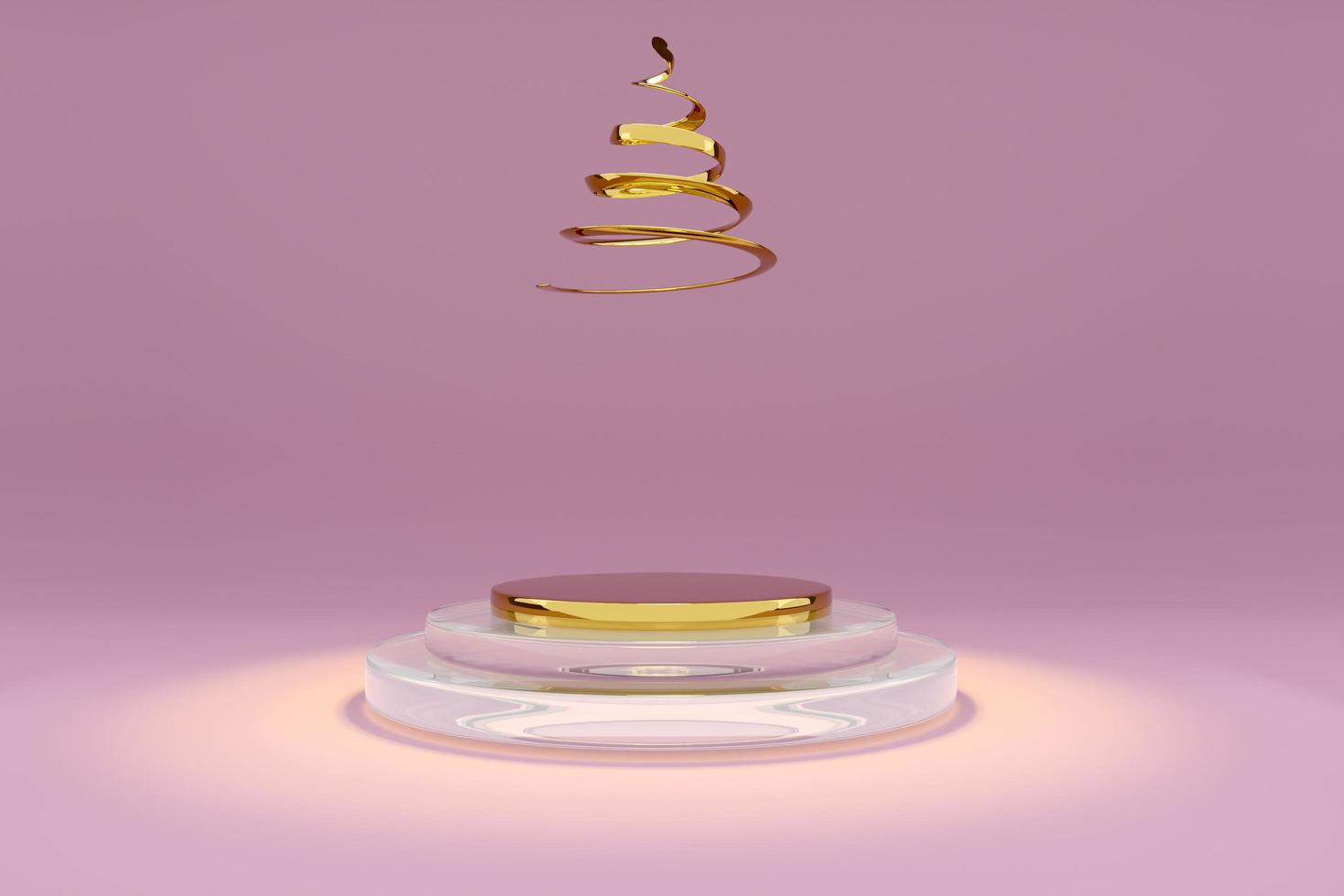 Podium with geometric shapes in pink composition ,Concept 3d illustration or 3d render photo