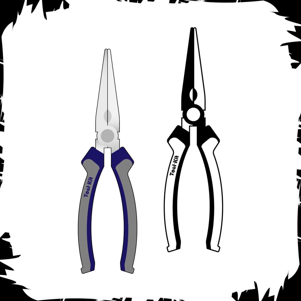 Vector illustration objects Long nose plier hand tool kit 8419956