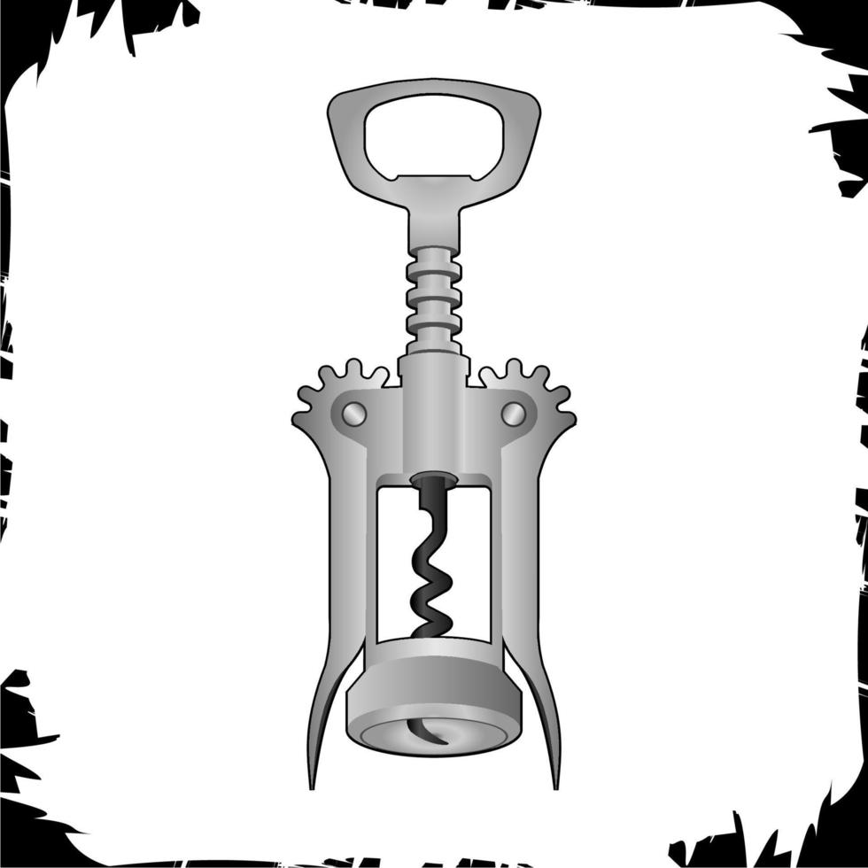 Vector objects illustration wine corkscrew opener