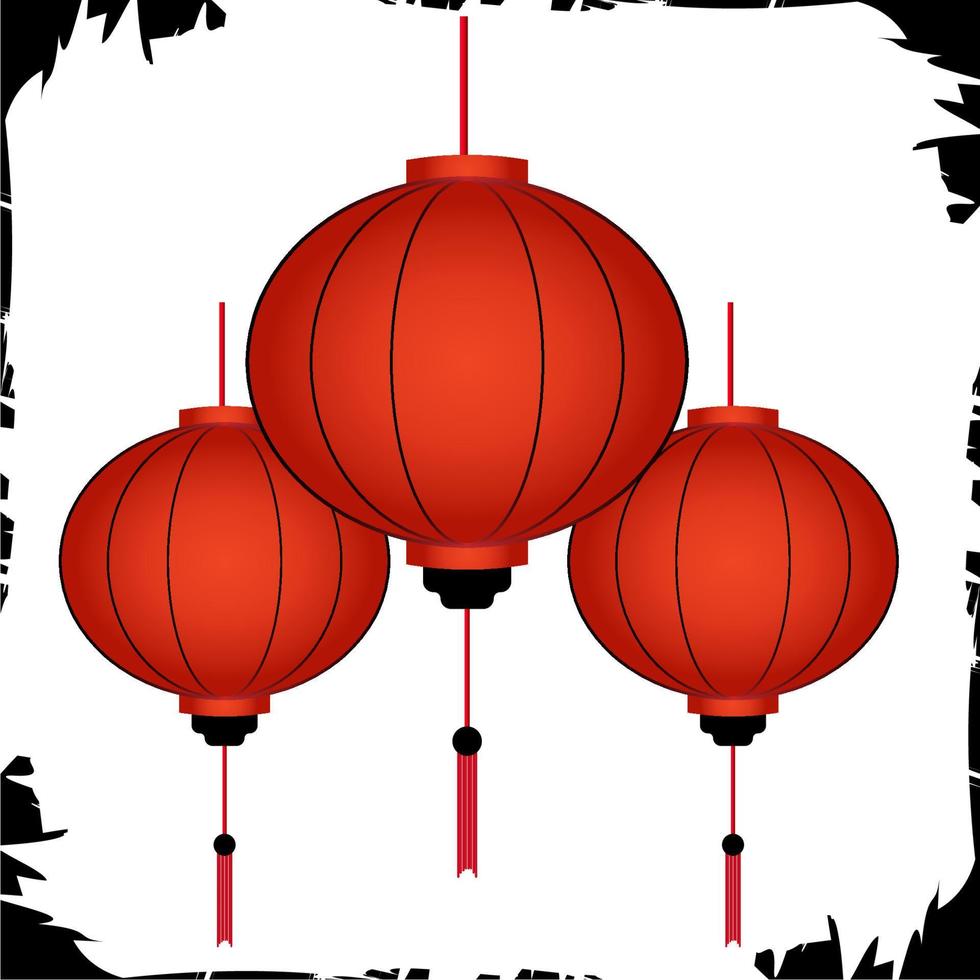 ilustración vectorial objetos lampion versión 3 vector