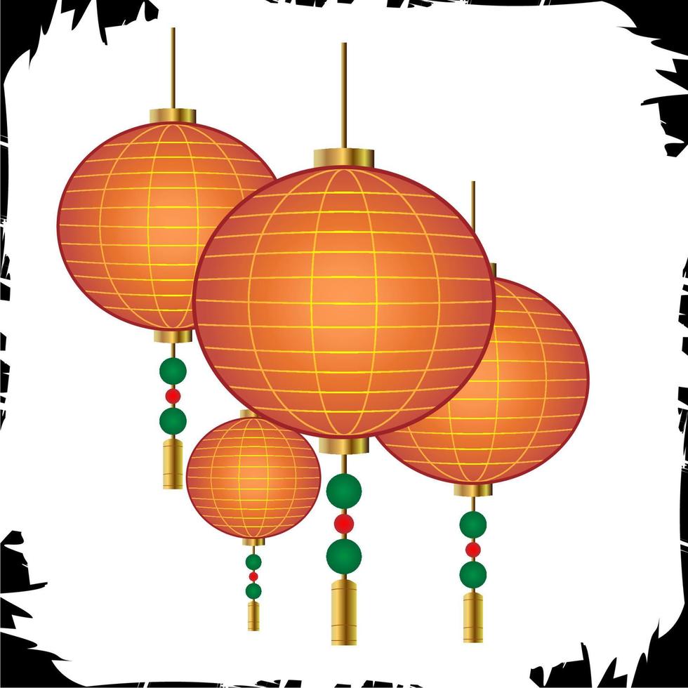 ilustración vectorial objetos lampion versión 2 vector