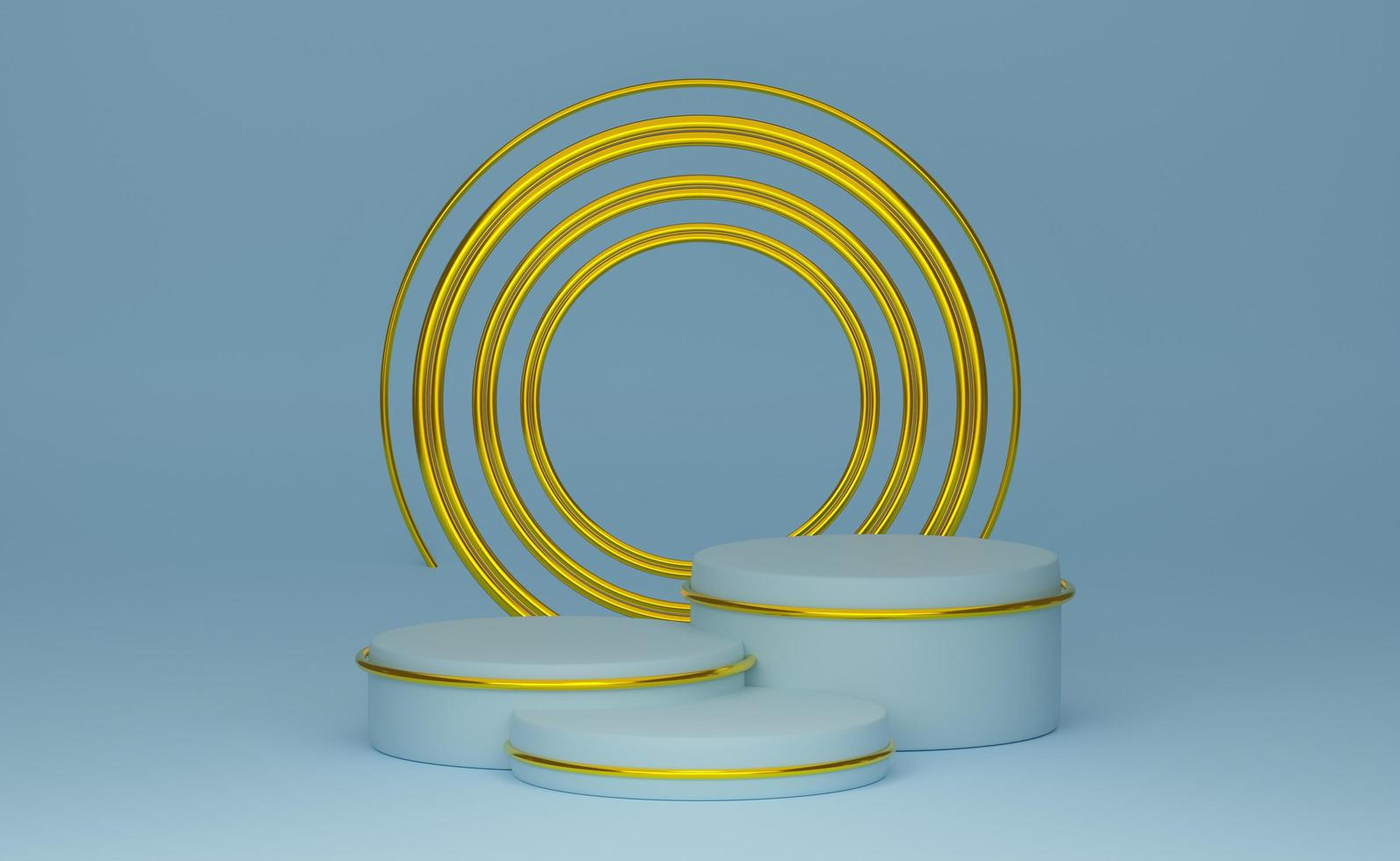 Podium empty with geometric shapes  in sky blue pastel composition for modern stage display and minimalist mockup ,abstract showcase background ,Concept 3d illustration or 3d render photo