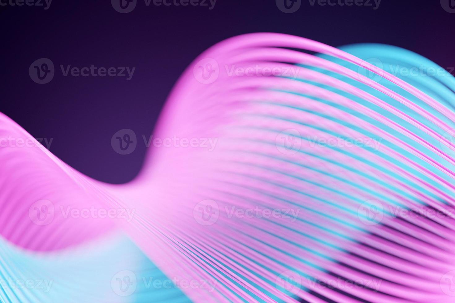 3d illustration of geometric  pink and blue  wave surface.   Pattern of simple geometric shapes photo