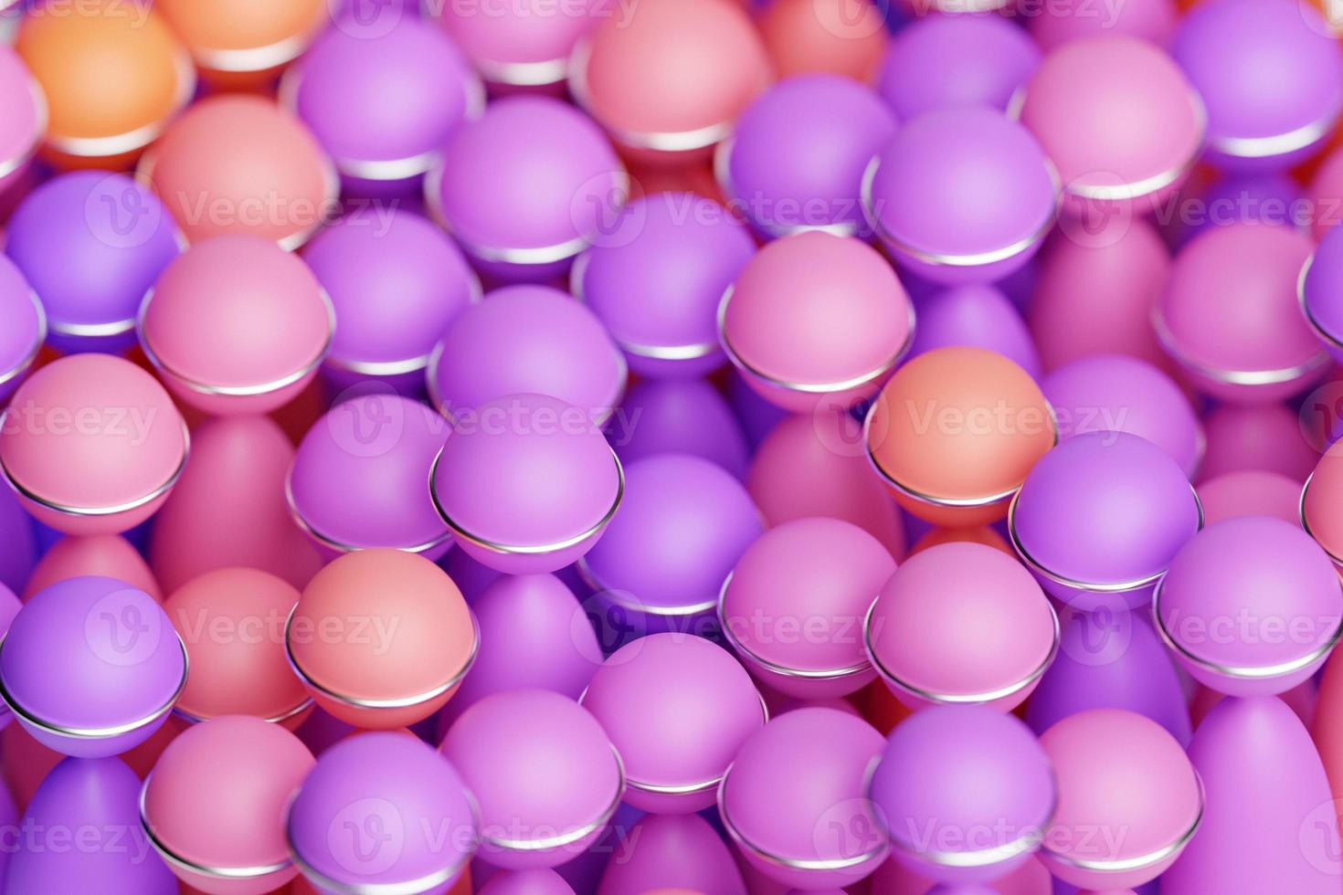 3d illustration of  pink and purple  balls.Set of  balls  on monocrome background, pattern. Geometry  background photo