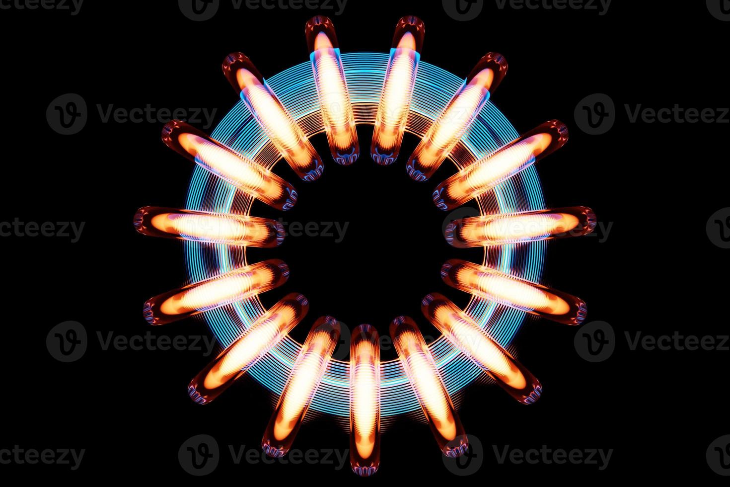 3D illustaration of a  light torus. Fantastic cell.Simple geometric shapes photo